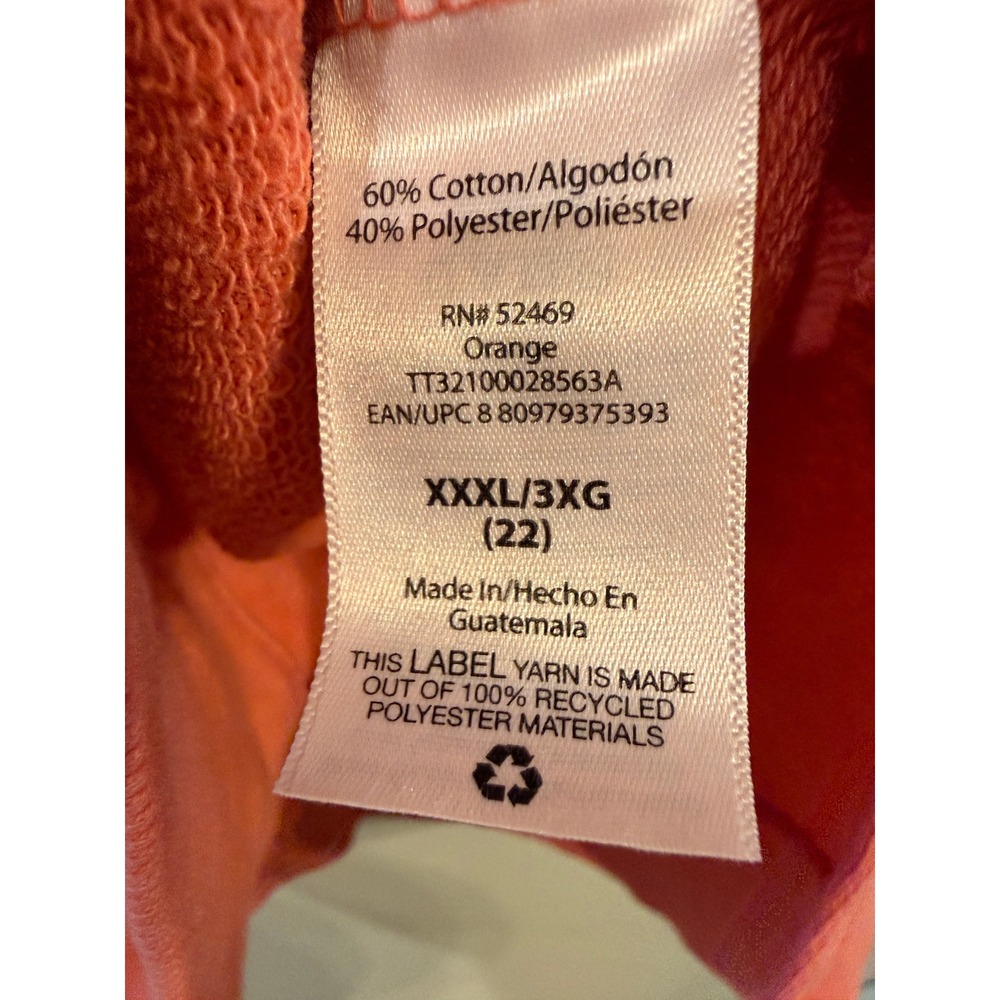 Time and Tru Women Relaxed Fit Super Soft Sweatshirt Orange 3XL TT32100028563A - Picture 4 of 5